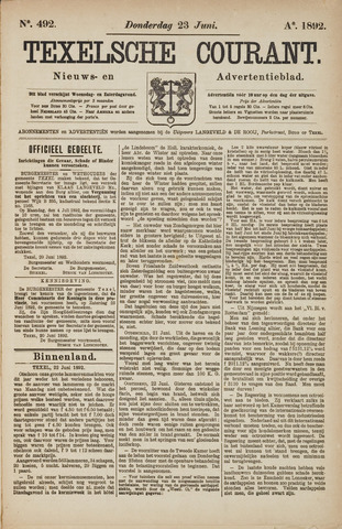 Texelsche Courant 1892-06-23