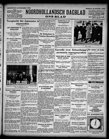Noord-Hollandsch Dagblad : ons blad 1938-03-29