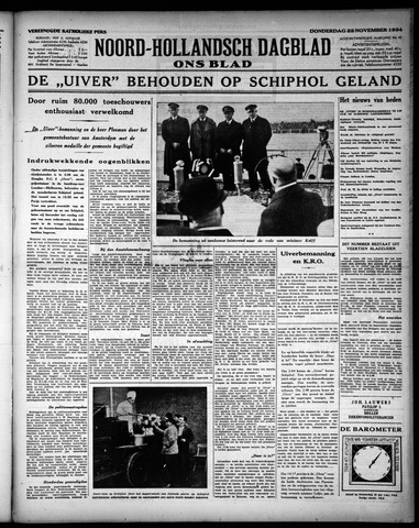 Noord-Hollandsch Dagblad : ons blad 1934-11-22
