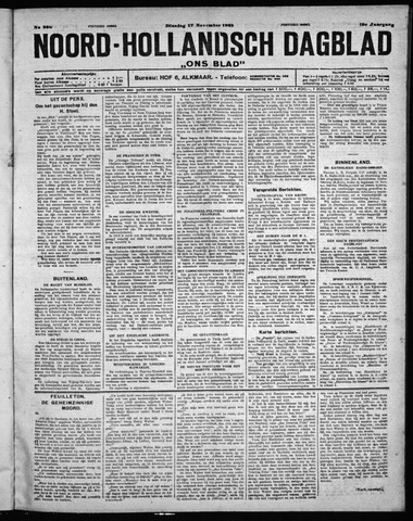 Noord-Hollandsch Dagblad : ons blad 1925-11-17