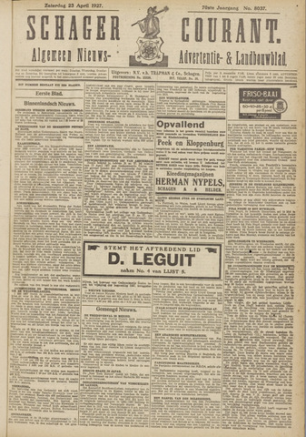 Schager Courant 1927-04-23
