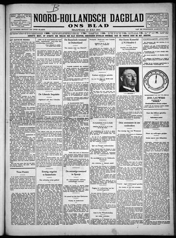 Noord-Hollandsch Dagblad : ons blad 1931-07-13