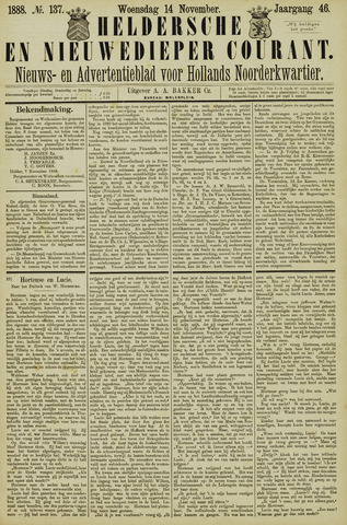 Heldersche en Nieuwedieper Courant 1888-11-14