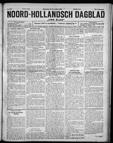 Noord-Hollandsch Dagblad : ons blad 1925-11-23