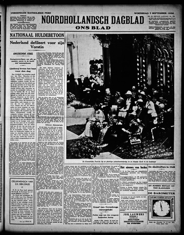 Noord-Hollandsch Dagblad : ons blad 1938-09-07