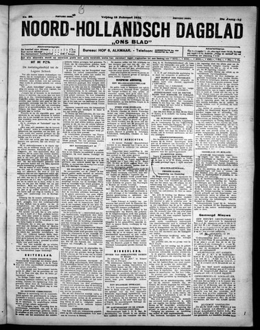 Noord-Hollandsch Dagblad : ons blad 1924-02-15