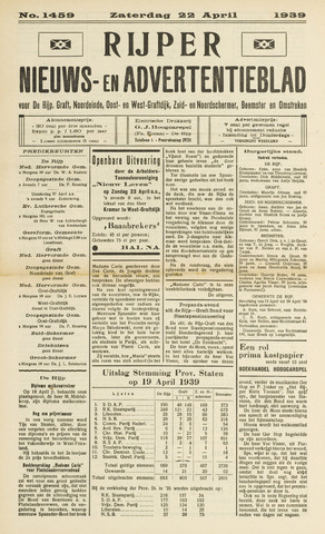 Rijper Nieuws- en Advertentieblad 1939-04-22