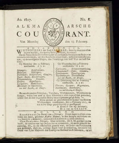 Alkmaarsche Courant 1807-02-23