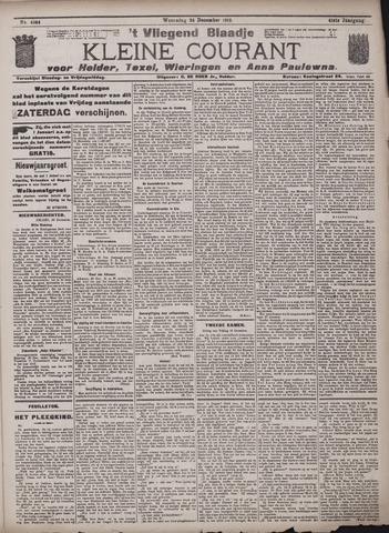Vliegend blaadje : nieuws- en advertentiebode voor Den Helder 1913-12-24