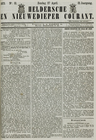 Heldersche en Nieuwedieper Courant 1873-04-27