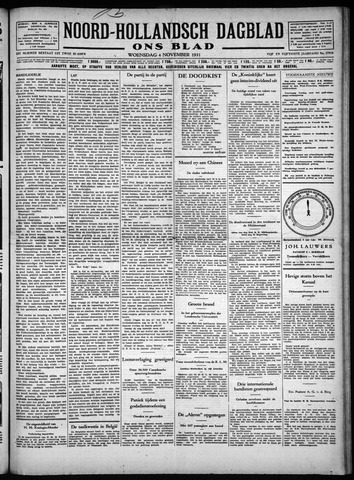 Noord-Hollandsch Dagblad : ons blad 1931-11-04