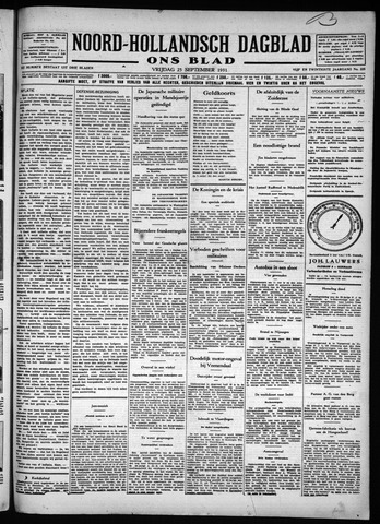 Noord-Hollandsch Dagblad : ons blad 1931-09-25