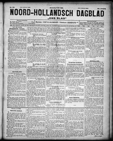Noord-Hollandsch Dagblad : ons blad 1928-05-09