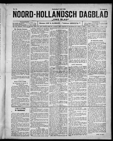 Noord-Hollandsch Dagblad : ons blad 1923-04-19