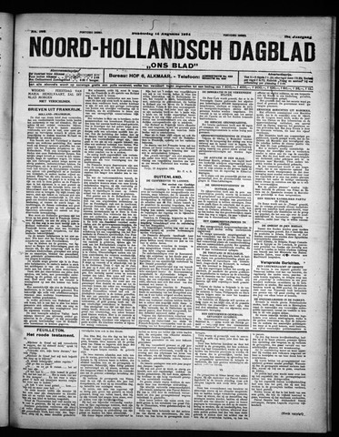 Noord-Hollandsch Dagblad : ons blad 1924-08-14