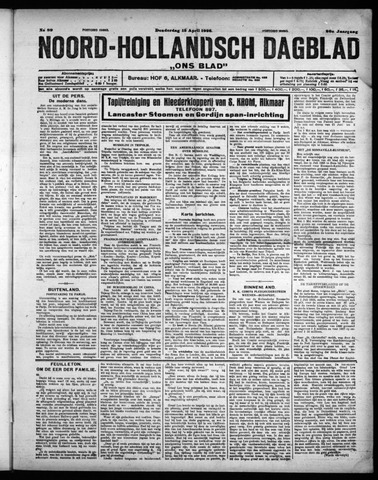 Noord-Hollandsch Dagblad : ons blad 1926-04-15