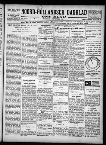 Noord-Hollandsch Dagblad : ons blad 1930-11-04