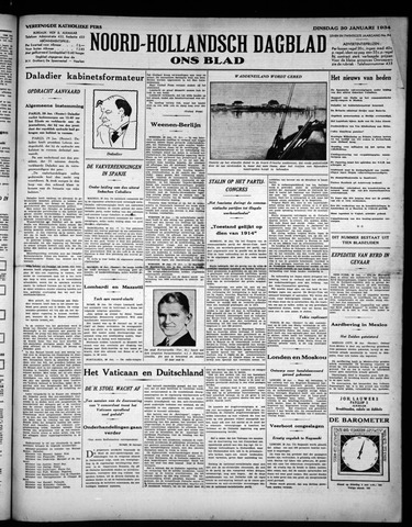 Noord-Hollandsch Dagblad : ons blad 1934-01-30