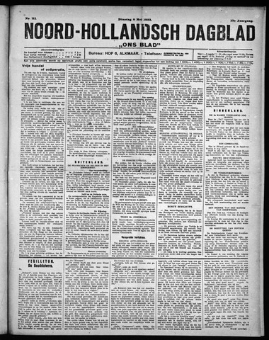Noord-Hollandsch Dagblad : ons blad 1923-05-08