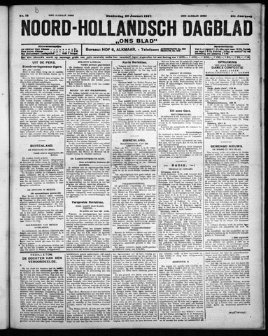 Noord-Hollandsch Dagblad : ons blad 1927-01-20