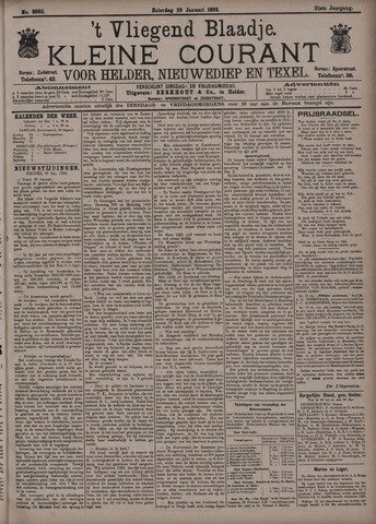 Vliegend blaadje : nieuws- en advertentiebode voor Den Helder 1893-01-28