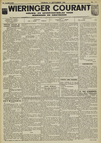 Wieringer courant 1936-09-29