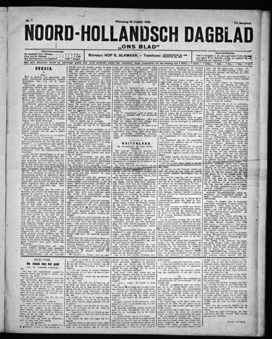 Noord-Hollandsch Dagblad : ons blad 1923-01-10