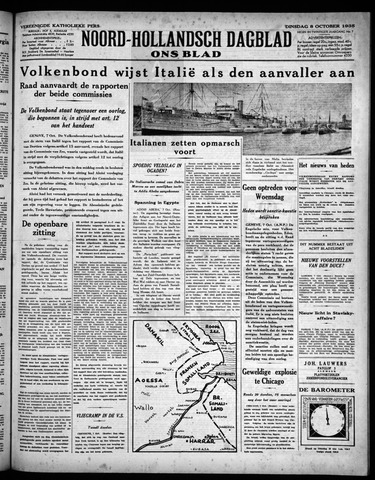 Noord-Hollandsch Dagblad : ons blad 1935-10-08