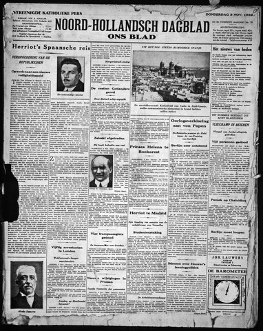 Noord-Hollandsch Dagblad : ons blad 1932-11-03
