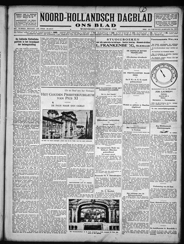 Noord-Hollandsch Dagblad : ons blad 1929-10-02