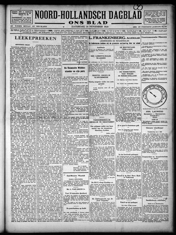 Noord-Hollandsch Dagblad : ons blad 1929-11-16