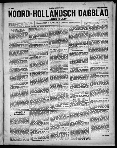 Noord-Hollandsch Dagblad : ons blad 1923-05-25