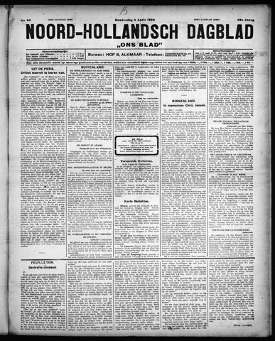 Noord-Hollandsch Dagblad : ons blad 1928-04-05