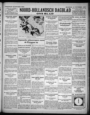 Noord-Hollandsch Dagblad : ons blad 1937-11-15