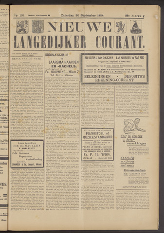 Nieuwe Langedijker Courant 1924-09-20
