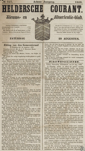 Heldersche Courant 1868-08-29
