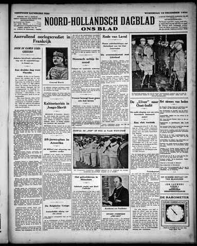 Noord-Hollandsch Dagblad : ons blad 1934-12-19