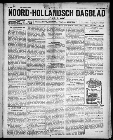 Noord-Hollandsch Dagblad : ons blad 1927-02-12