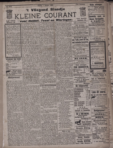 Vliegend blaadje : nieuws- en advertentiebode voor Den Helder 1899