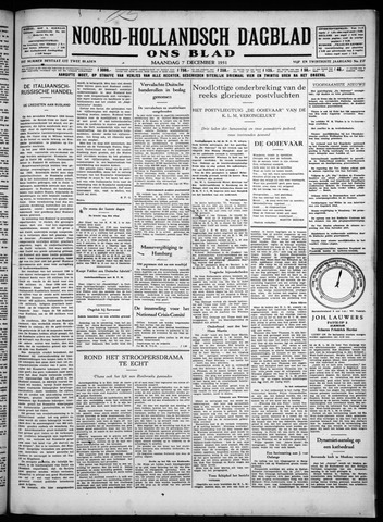 Noord-Hollandsch Dagblad : ons blad 1931-12-07