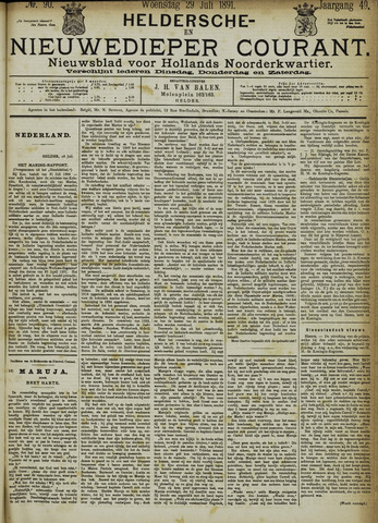 Heldersche en Nieuwedieper Courant 1891-07-29