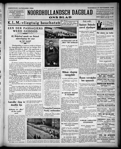 Noord-Hollandsch Dagblad : ons blad 1939-09-27