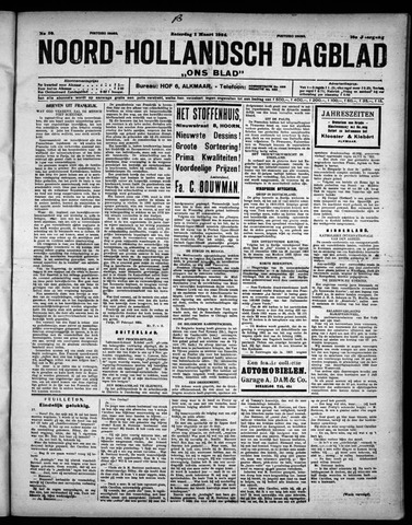 Noord-Hollandsch Dagblad : ons blad 1924-03-01