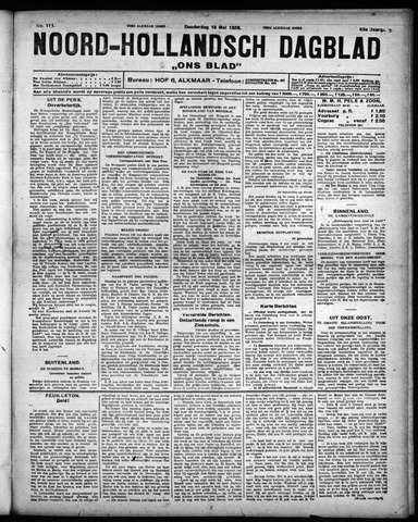Noord-Hollandsch Dagblad : ons blad 1929-05-16