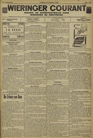 Wieringer courant 1926-10-29