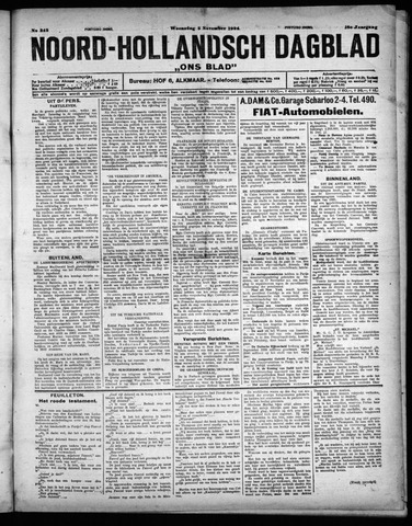 Noord-Hollandsch Dagblad : ons blad 1924-11-05