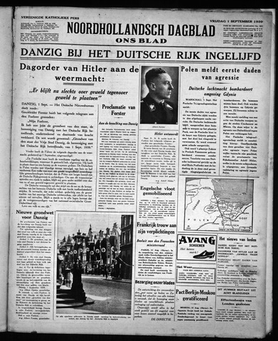 Noord-Hollandsch Dagblad : ons blad 1939-09-01
