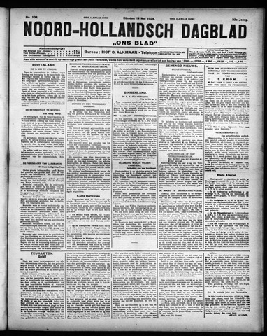 Noord-Hollandsch Dagblad : ons blad 1929-05-14