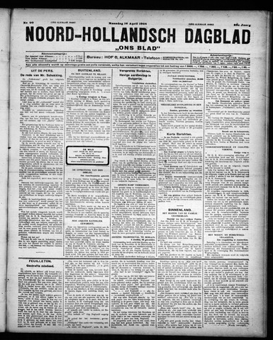 Noord-Hollandsch Dagblad : ons blad 1928-04-16