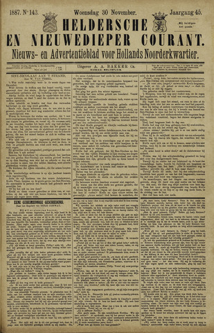 Heldersche en Nieuwedieper Courant 1887-11-30